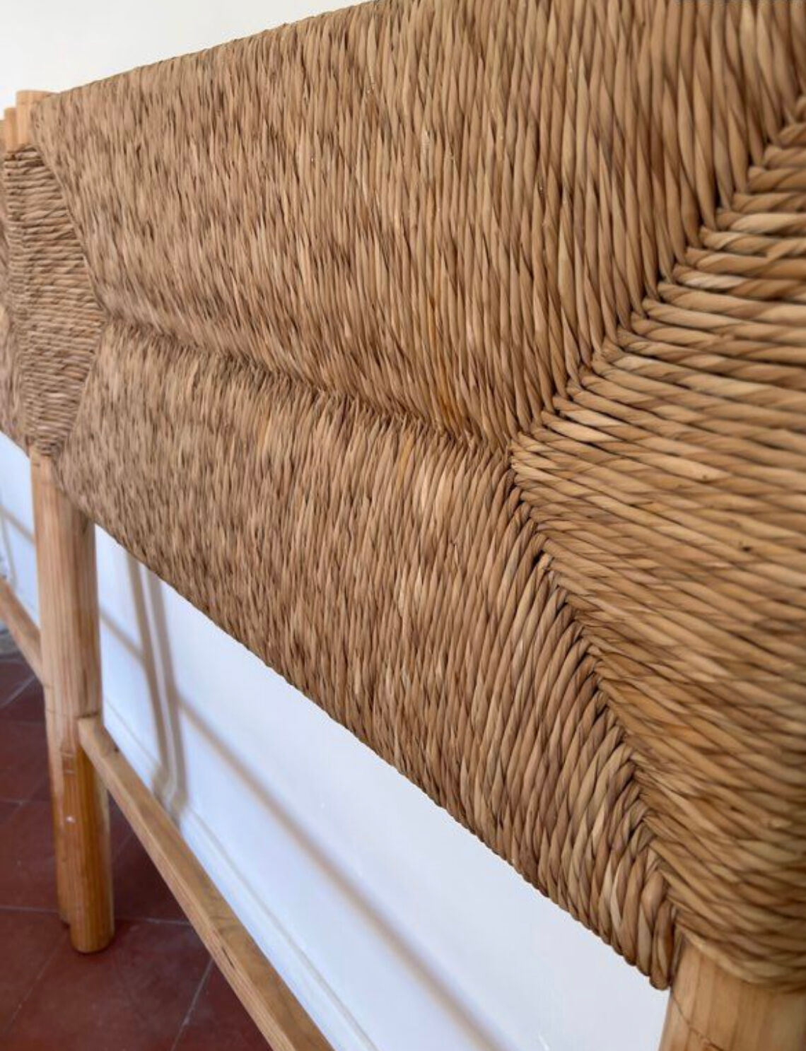 Braided wicker headboards