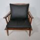 Leather Lounge Armchair Set – Teak, 1960s Mid-Century Vintage
