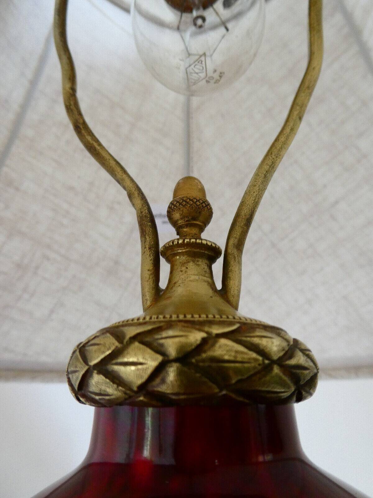 Chinese oxblood porcelain lamp, empire style