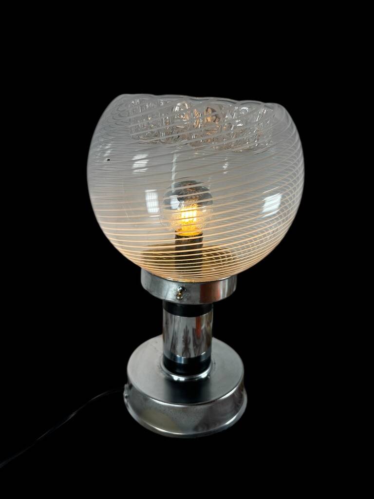 Mushroom lamp chrome murano snaidero italy spage-age 1970