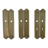 Vintage Lot of 3 Pairs of Heavy Brass Door Plates Lyon France