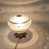 Brass and frosted glass lamp