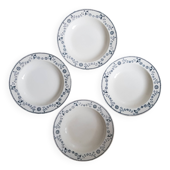 Lot de 4 assiettes creuses badonviller