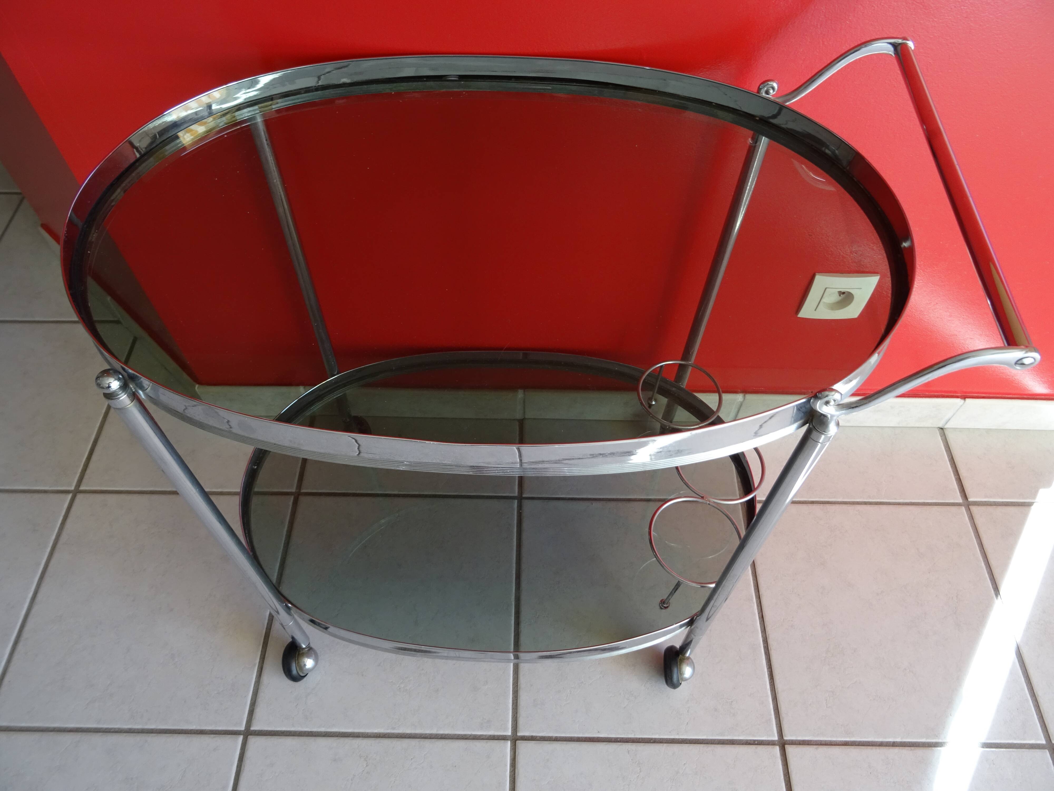 70s design chrome bar trolley