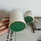 Set of vintage grey marble candle holders