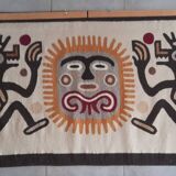 Large handmade wool kilim mural pre-Columbian 178x90cm