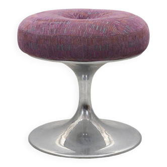 “Satellite” stool, tulip base in chrome metal