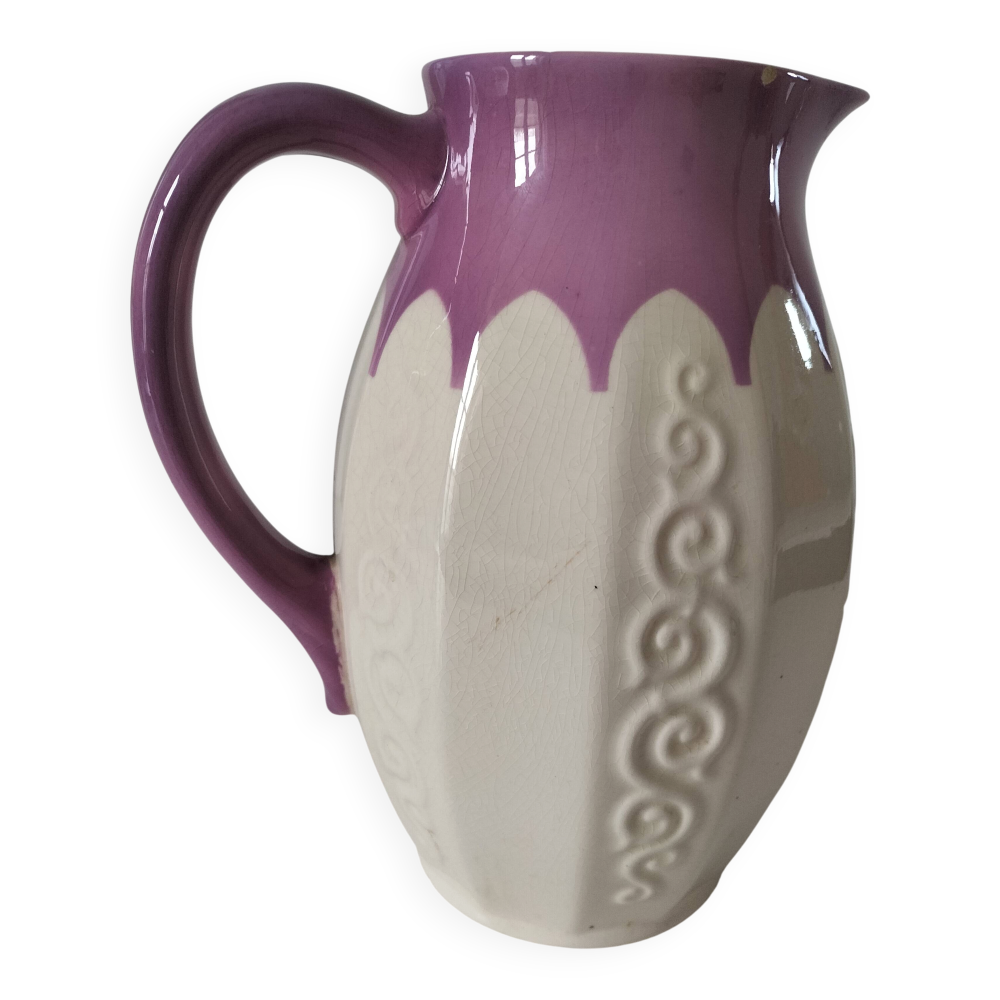 Pichet Villeroy & Boch Mettlach Ehrang, cream and plum