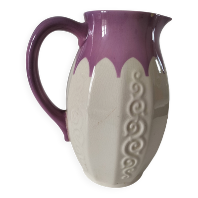Pichet Villeroy & Boch Mettlach Ehrang, crème et prune