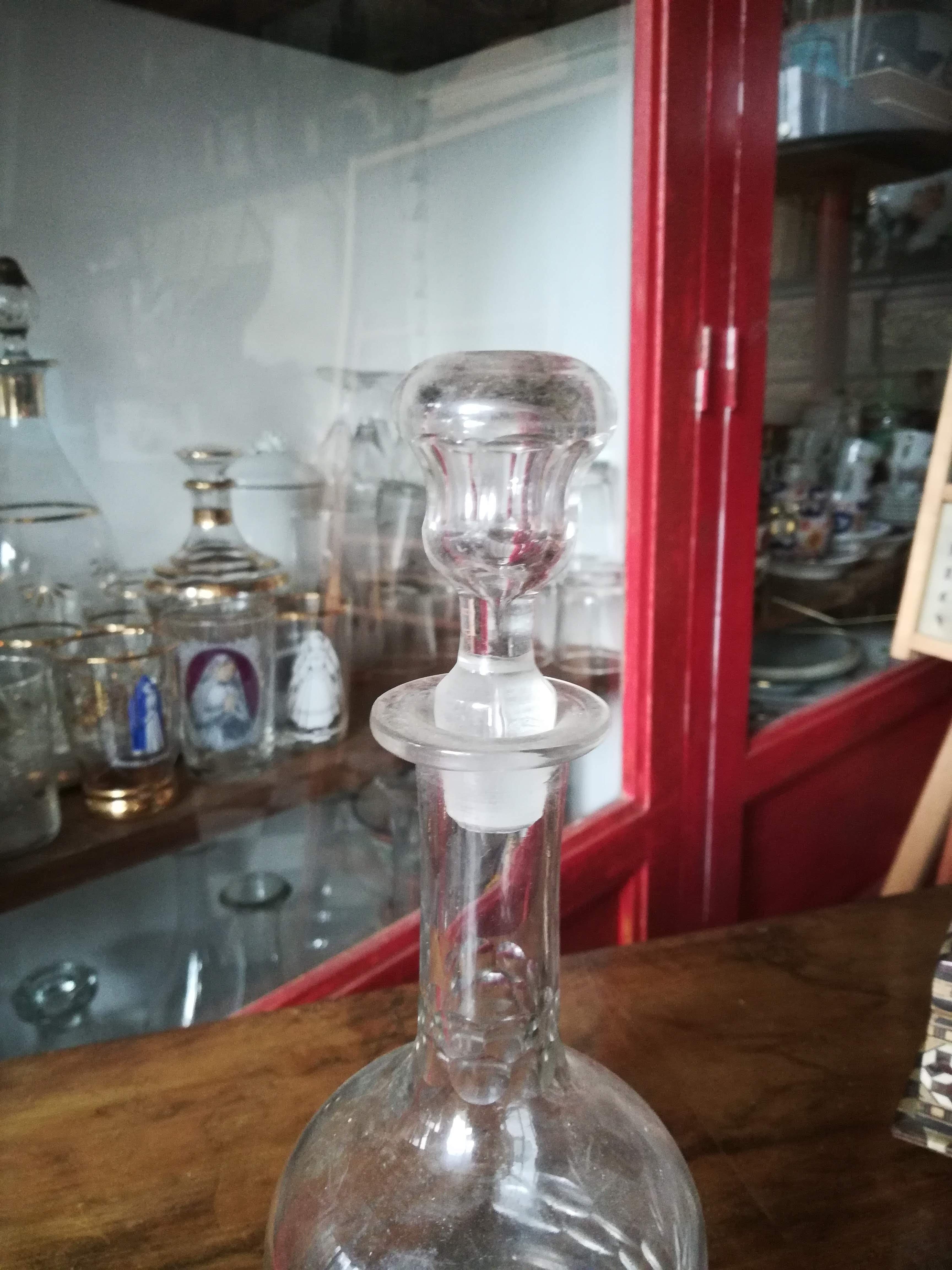 Chiseled glass carafe