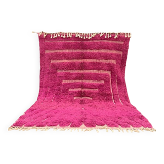 Tapis rose tissé en laine naturel fait main 250cmx150cm