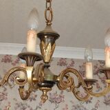 Louis XV Style chandelier in Bronze 5 branches