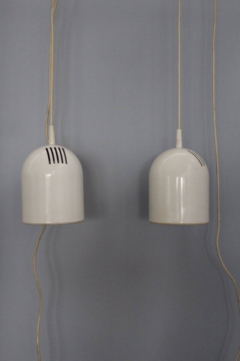 White Ceiling Lights, 1970s, Set of 2