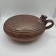 Stoneware hot water bottle, bed warmer, or round, flat bottle