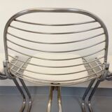 Set of 4 vintage Italian Gastone Rinaldi style chairs in chrome metal