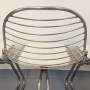 Set of 4 vintage Italian Gastone Rinaldi style chairs in chrome metal