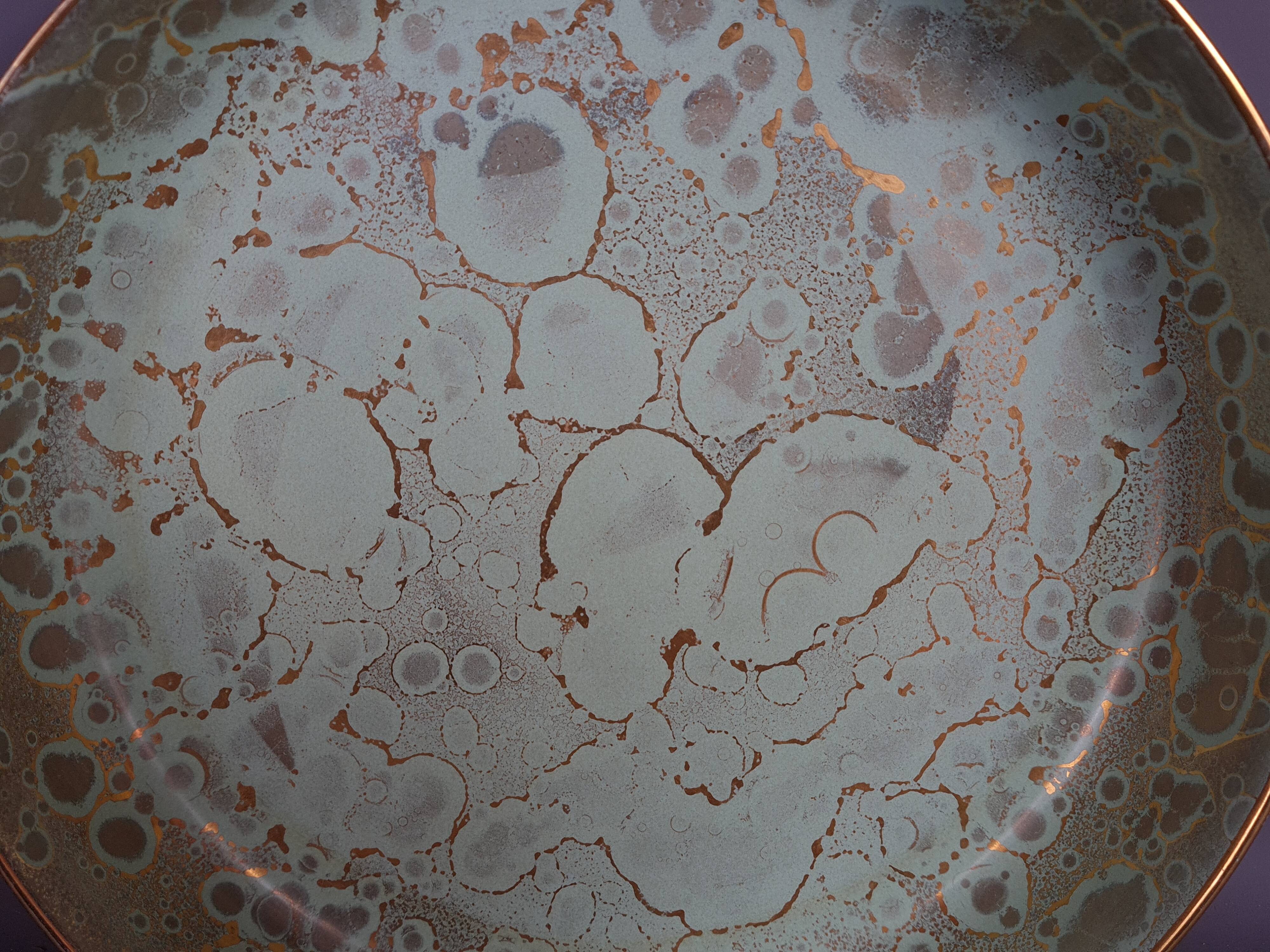 Celadon green porcelain cut Ateliers de Sèvres J. Mazeaud J. Faverot 26 cm sb