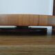 Large round platter turning - design Danish teak 70s