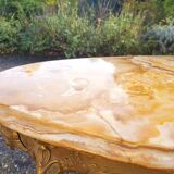 Orange marble coffee table