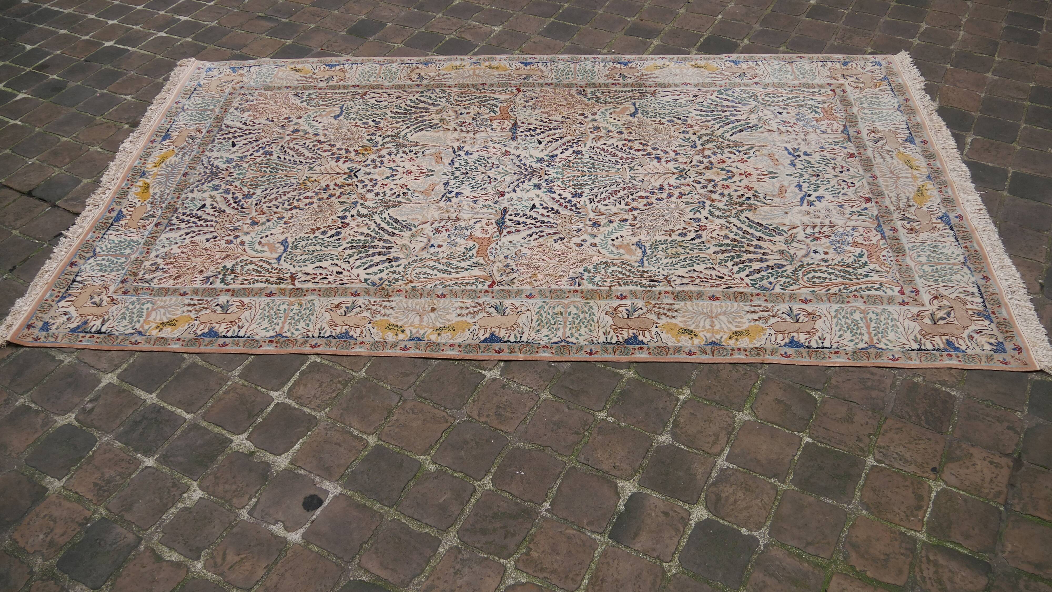 Tapis d'orient persan fait main vintage nain 160x272cm