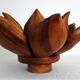 Large lotus flower vintage wooden aperitif service