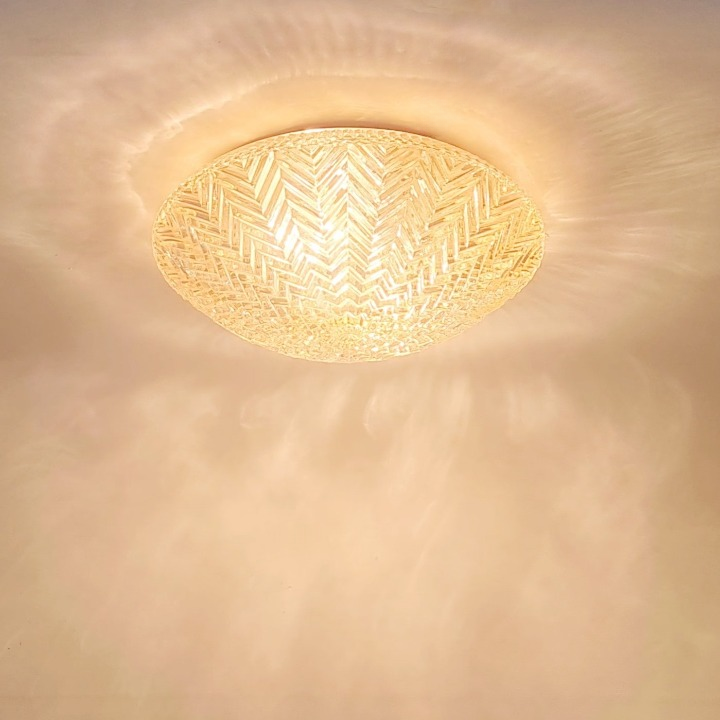 Mid Century Geometric Amber Glass Ceiling Light from Limburg, Germany, 70s