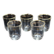Set of 5 liqueur glasses with golden threads - Art Deco 1940 certified