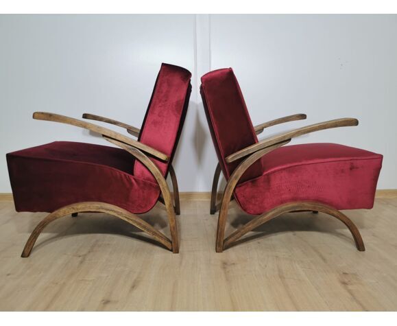 Art deco armchairs by Jindrich Halabala