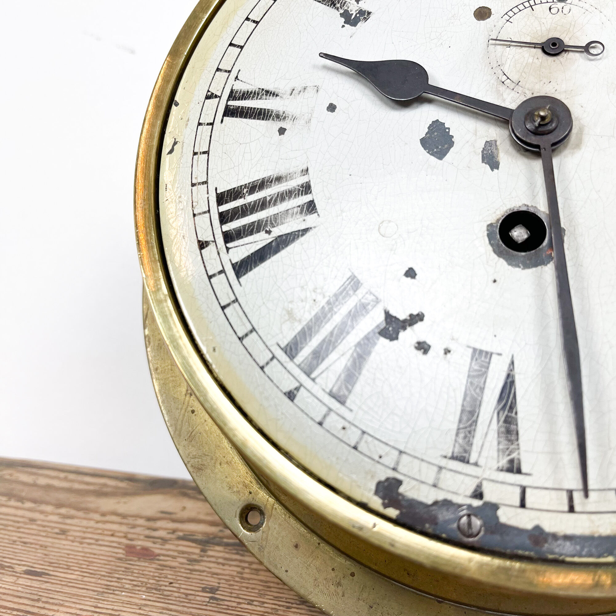 Antique brass navy ship clock