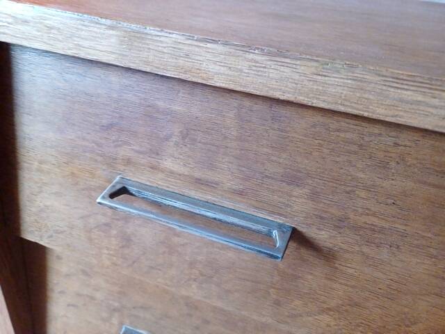 Commode vintage bois et pieds compas années 1950 1960