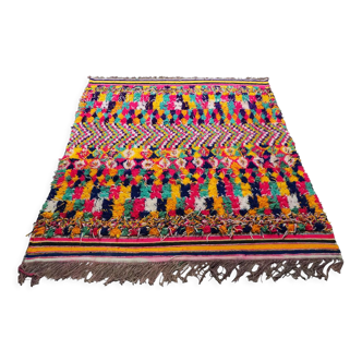 Tapis berbère multicolore en laine, vintage