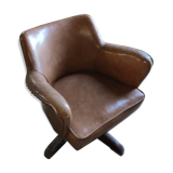 Fauteuil anglais skai marron