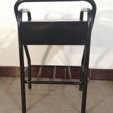 Design hospital/boarding school bedside table in vintage black metal 1920.