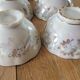 6 antique coffee cups in pearlescent porcelain