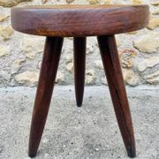 Vintage "Berger" stool, tall, in ash, Charlotte Perriand, 1950s