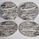 Set of 4 large Villeroy & Boch marble effect plates – 27 cm