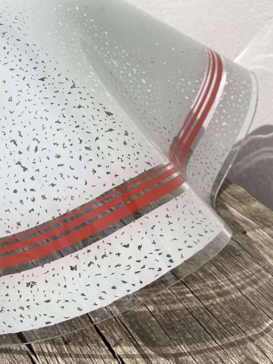 Italian white and orange glass pendant light Fazzoletto style