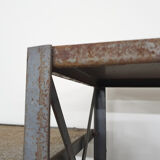 Large industrial metal and wooden wall unit, Attrb Gispen, The Netherlands 1950's