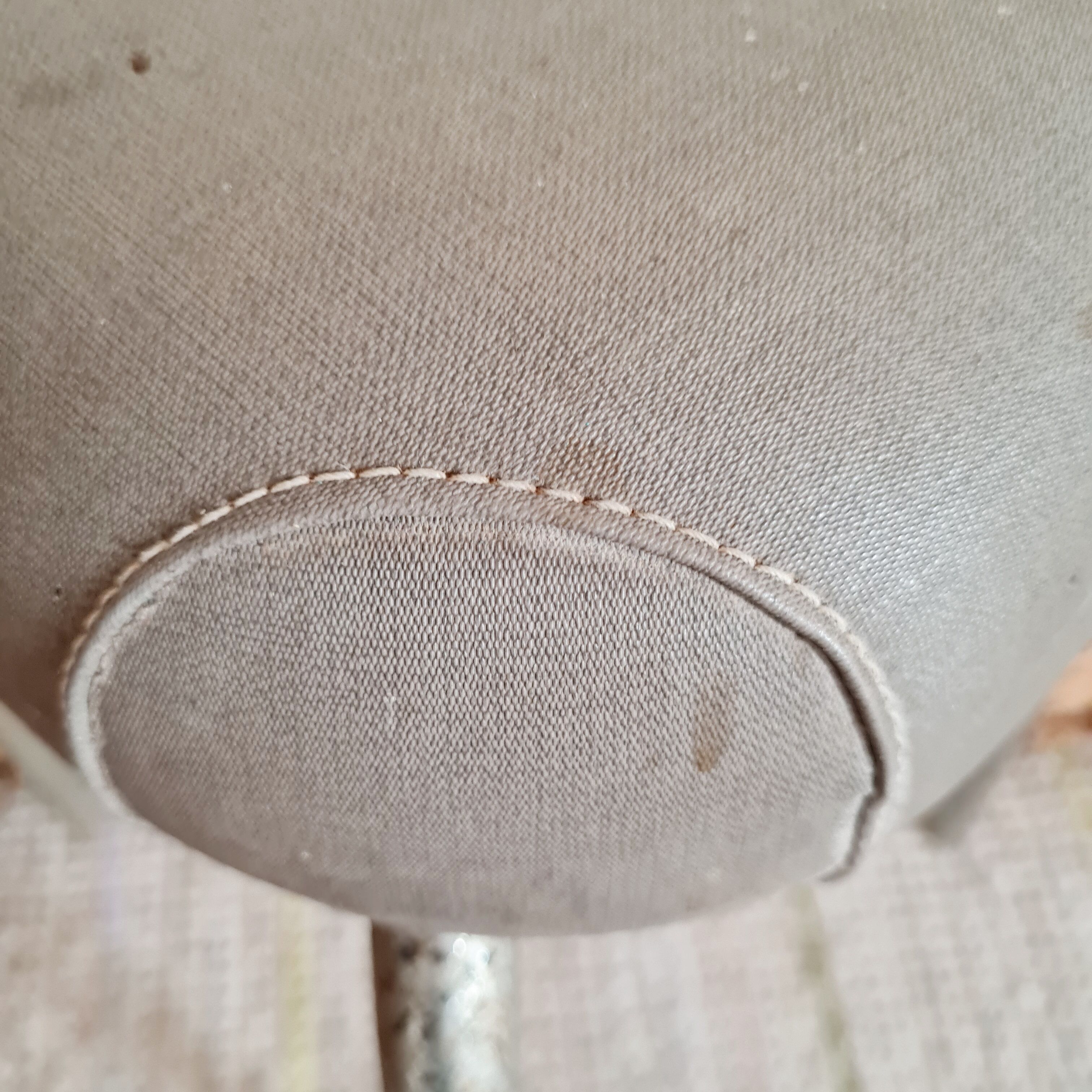 Tabouret vintage métal et skaï gris