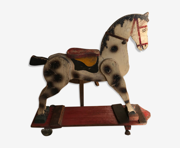 Ancien jouet cheval en bois
