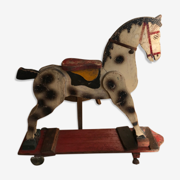 Old wooden horse toy