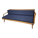 Danish teak convertible daybed sofa with backrest compartment, 1960s