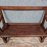 Bench with openwork backrest Louis XIII style 19th century in oak