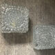 Pair of vintage wall lamps or ceiling lamp in molded glass 70s