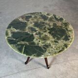 Round dining table in onyx and solid walnut by Osvaldo Borsani, 1950s.