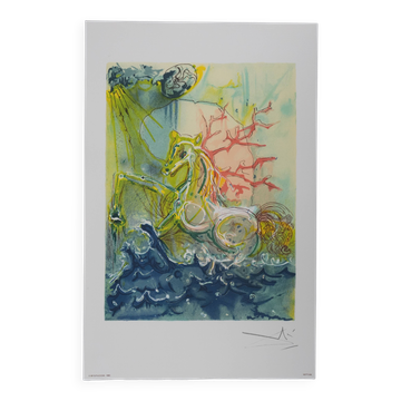 Salvador Dali: Horses, Neptune, signed lithograph