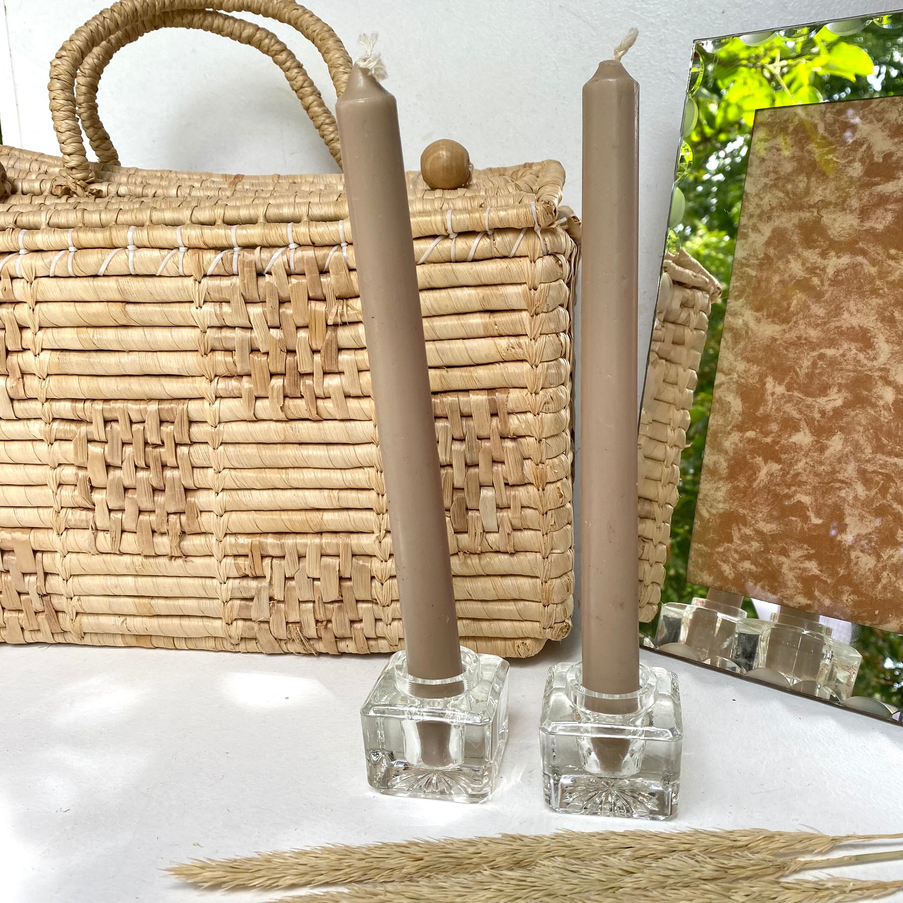 Glass vintage candle holders