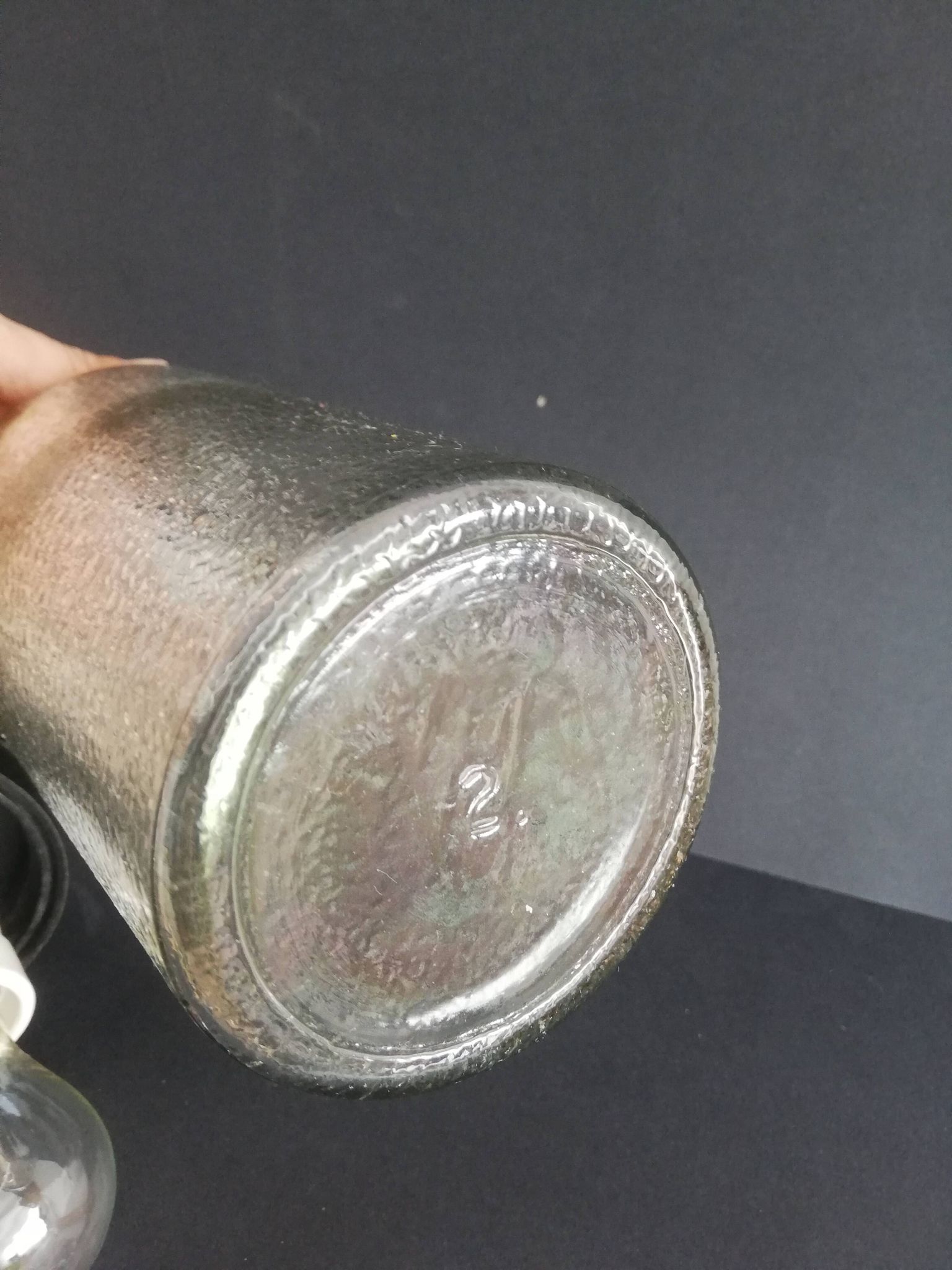 1990s Russian Soviet glass mason jar table lamp lantern Industrial