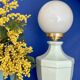 Vintage table lamp in blue ceramic and white opaline.