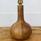 Wooden ball lamp with wool lampshade, 1960s